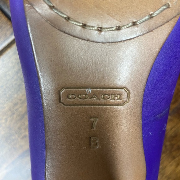 Coach Purple Leather High Heels Size 7 - Picture 6 of 8